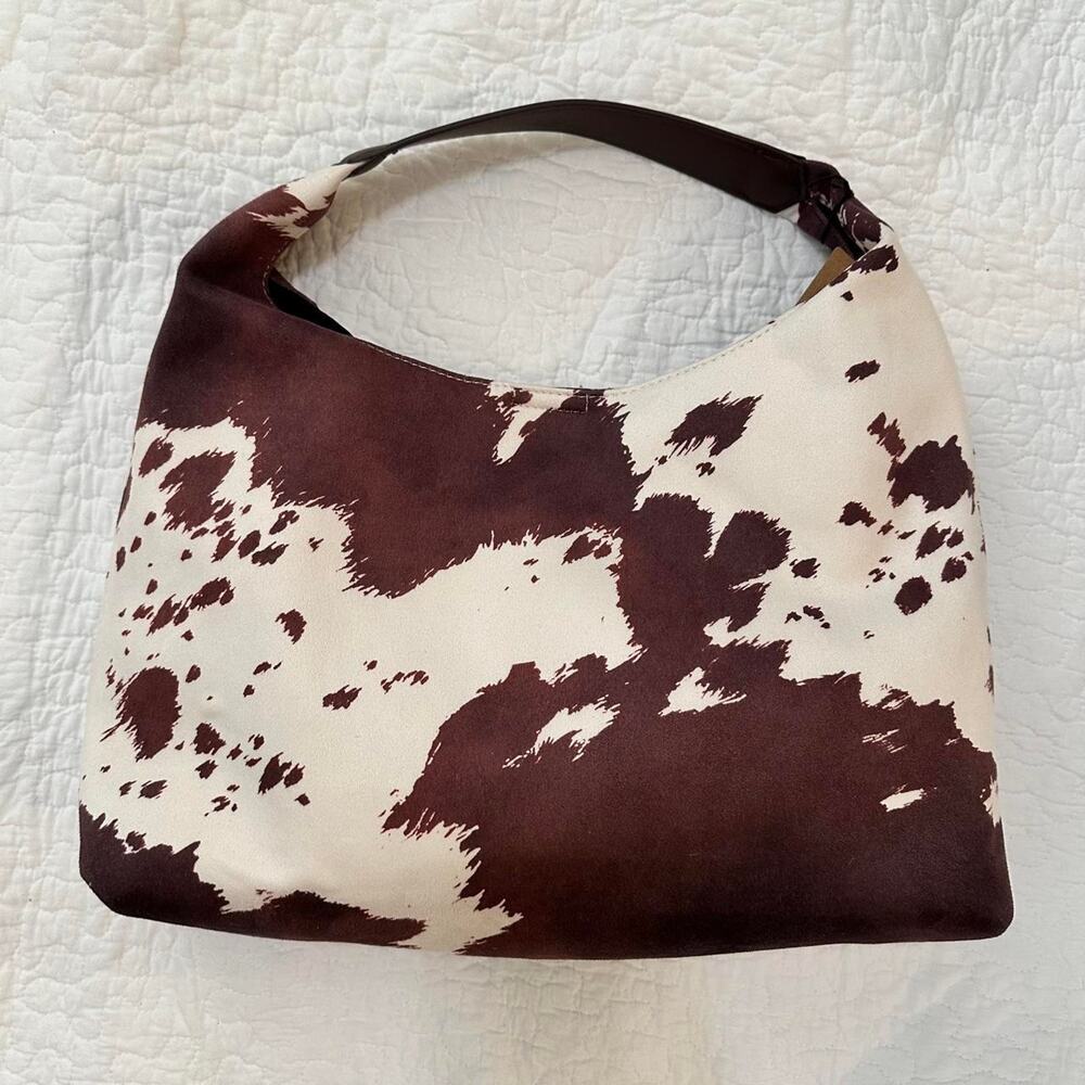White and brown cow print